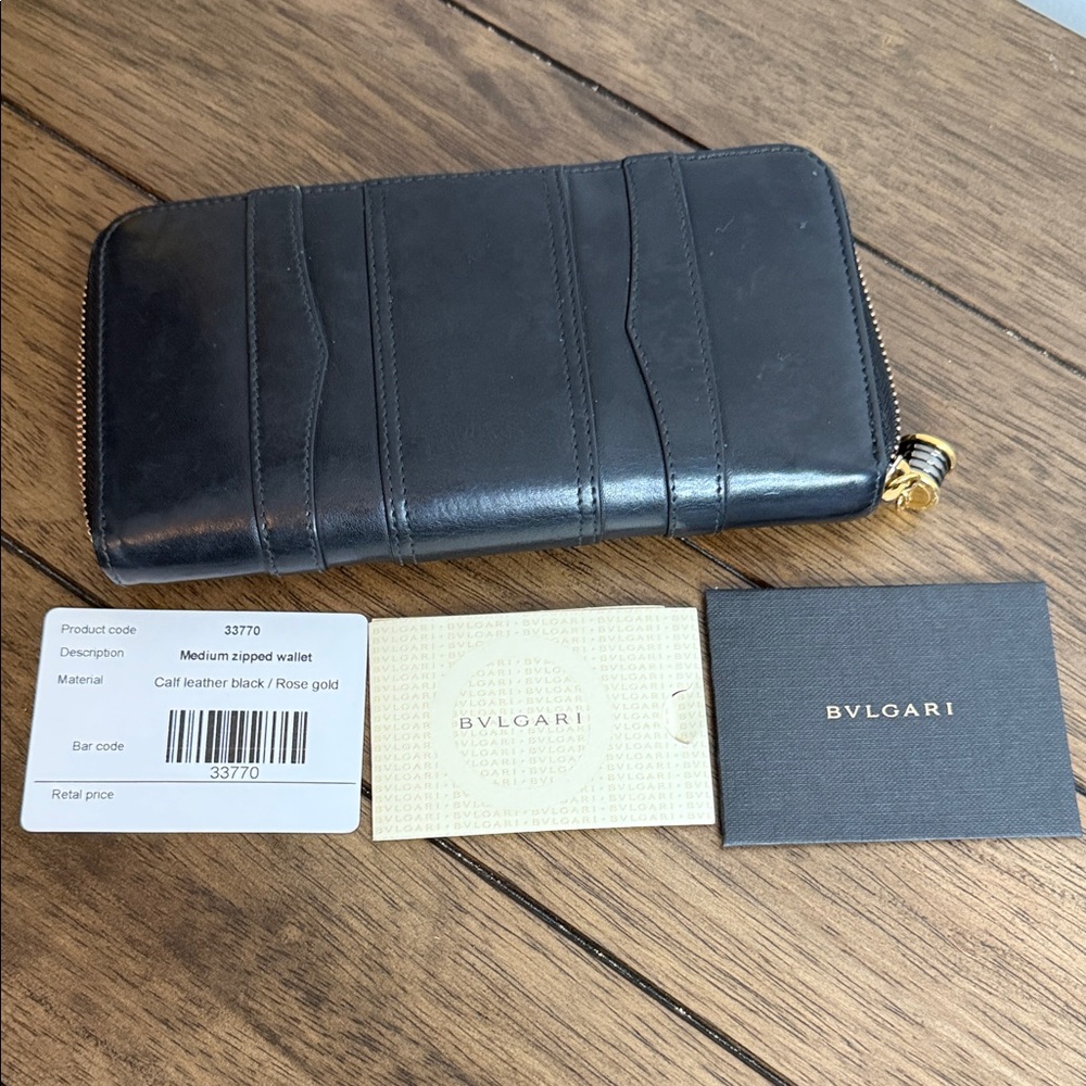 Bvlgari Black Leather Wallet